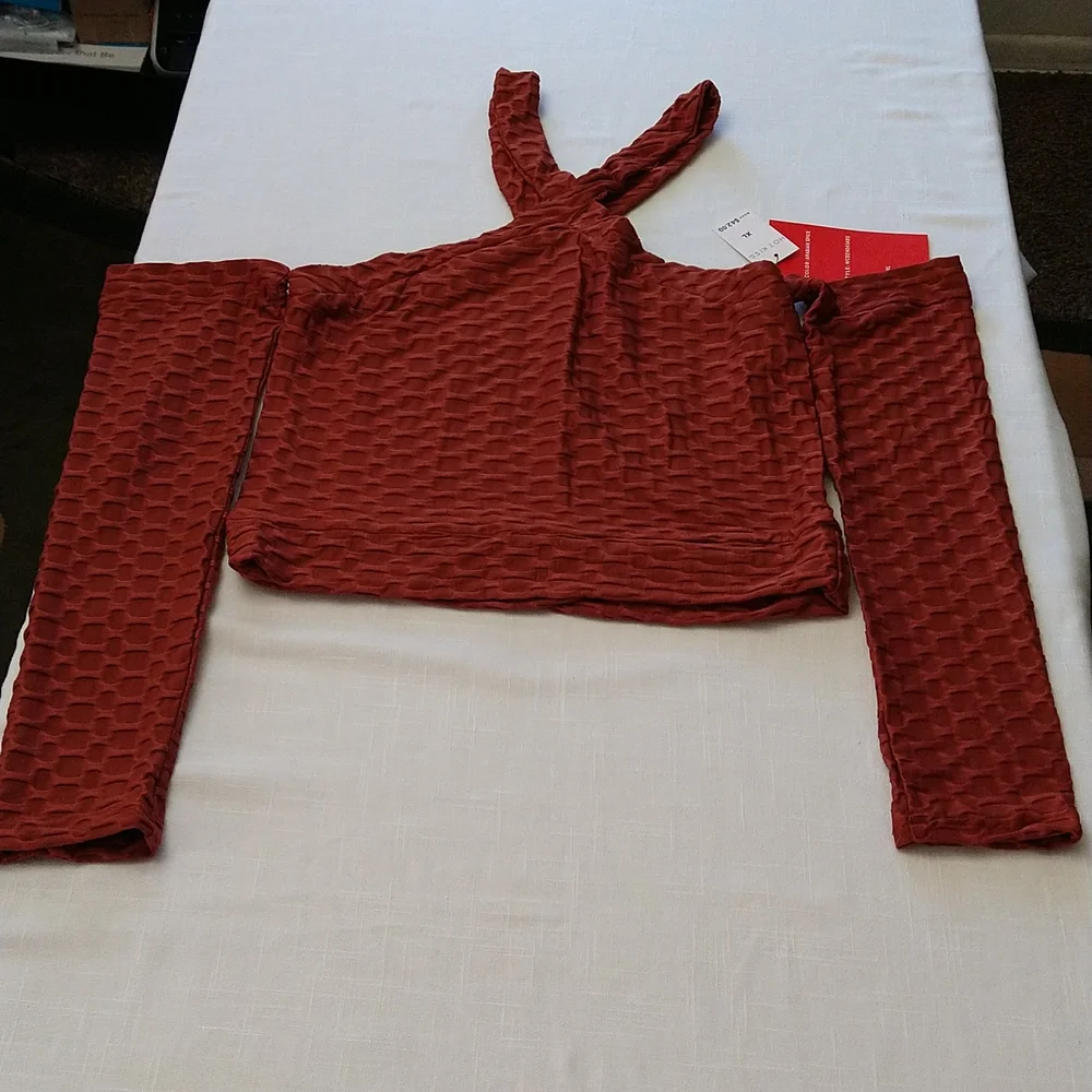 Brazilian leggings and crop jacket set  size Xlarge Honeycomb style - Picture 7 of 14